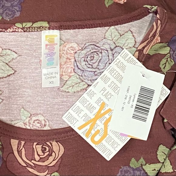 🎈 Beautiful LuLaRoe Lynnae Long Sleeve Floral Top Size XS - Picture 6 of 8